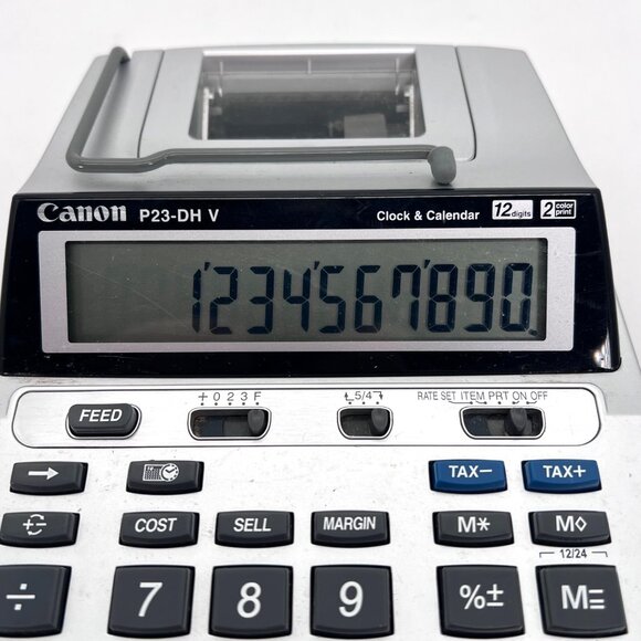 Canon P23-DHV Printing Calculator With Clock & Calendar Battery or Plug-In - Picture 2 of 14